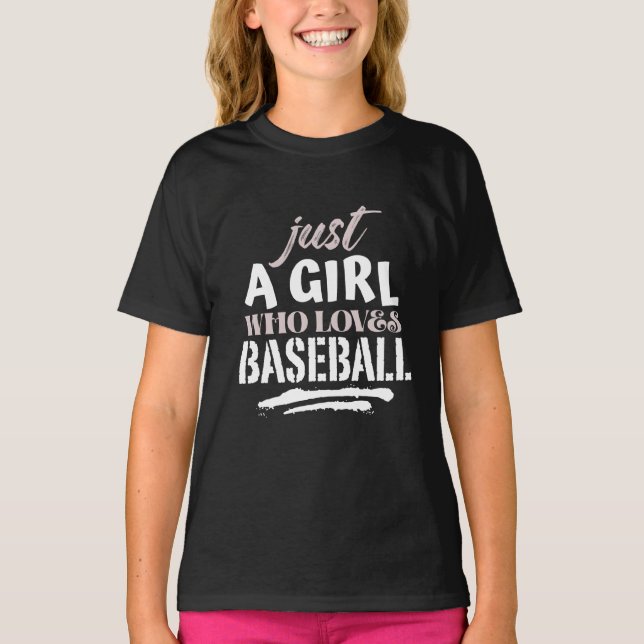 Camiseta just a girl who loves baseball (Frente)