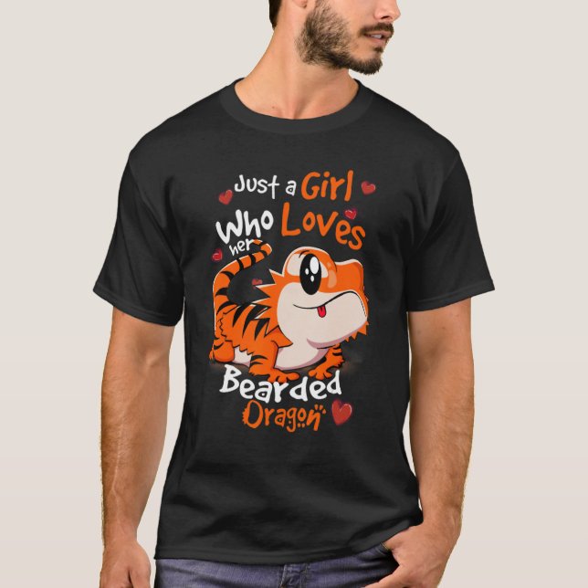 Camiseta Just A Girl Who Loves Bearded Dragon  Lizard Repti (Frente)
