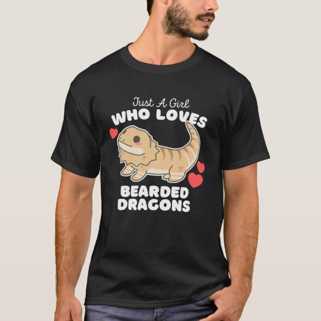 Camiseta Just A Girl Who Loves Bearded Dragons Cute Girls D (Frente)