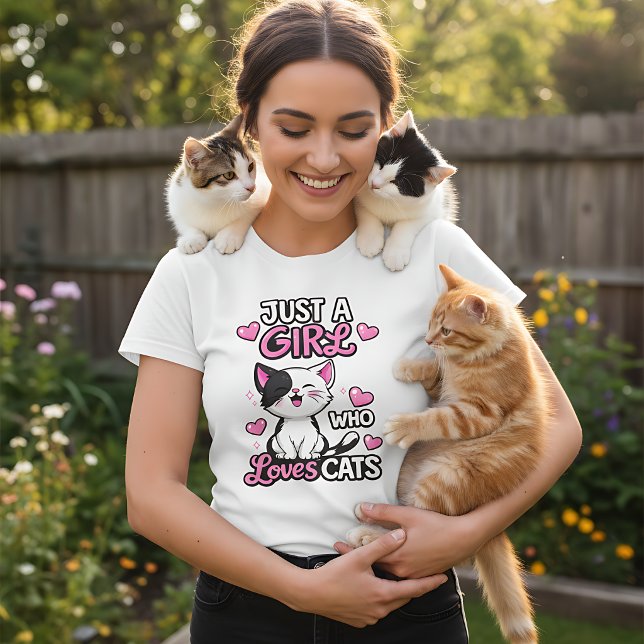 Camiseta Just A Girl Who Loves Cats Cute Kitten T-Shirt (Criador carregado)