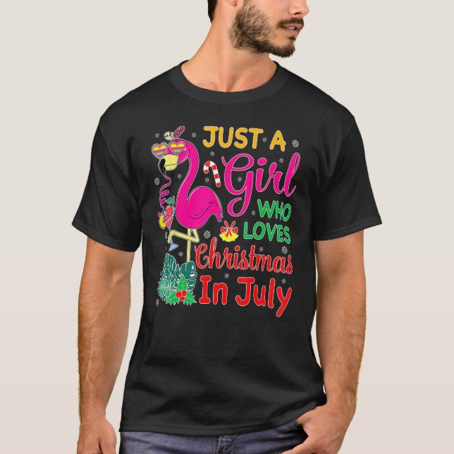 Camiseta Just A Girl Who Loves Christmas In July and Summer (Frente)
