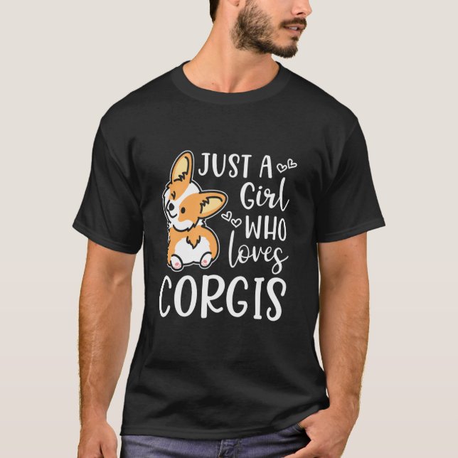 Camiseta Just a Girl Who Loves Corgis Cute Corgi (Frente)