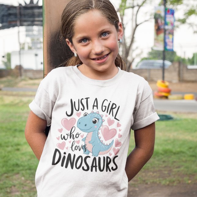 Camiseta Just a Girl who Loves Dinosaurs - Cute Dino Lover  (Criador carregado)