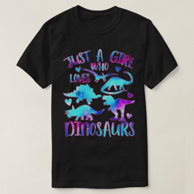 Camiseta Just a Girl Who Loves Dinosaurs - Dinosaur Theme T (Frente do Design)