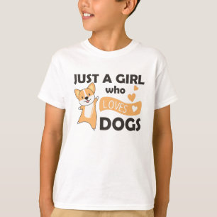 Camiseta Just A Girl Who Loves Dogs Corgis Herz Corgi Liebe