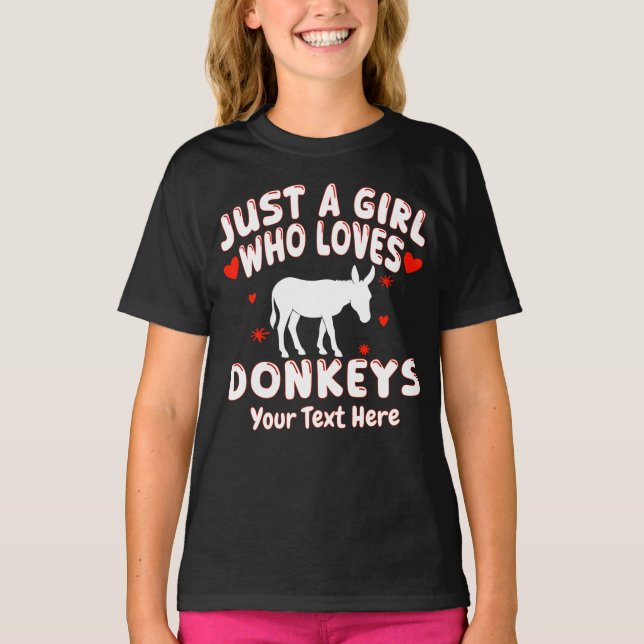 Camiseta Just A Girl Who Loves Donkeys Personalized (Frente)