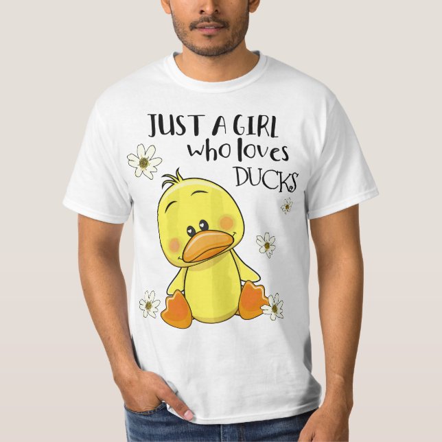 Camiseta Just a Girl Who Loves Ducks - New Art Theme  (Frente)