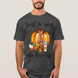 Camiseta Just A Girl Who Loves Fall Funny Pumpkin Spice Pre
