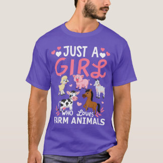 Camiseta Just A Girl Who Loves Farm Animals for Women Girls