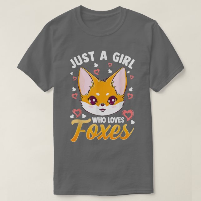 Camiseta Just A Girl Who Loves Foes Kids Girls Cute Fo  (Frente do Design)