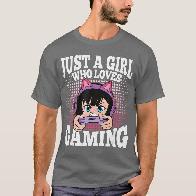 Camiseta Just A Girl Who Loves Gaming Funny Video Gamer Gir (Frente)