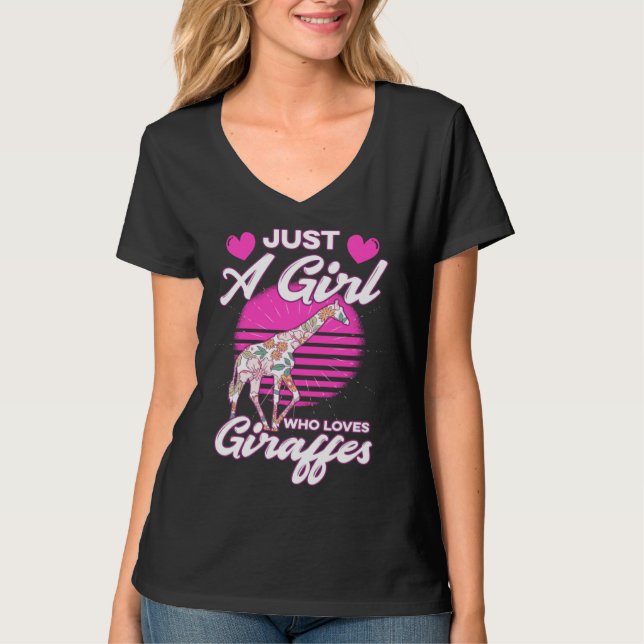 Camiseta Just A Girl Who Loves Giraffes (Frente)