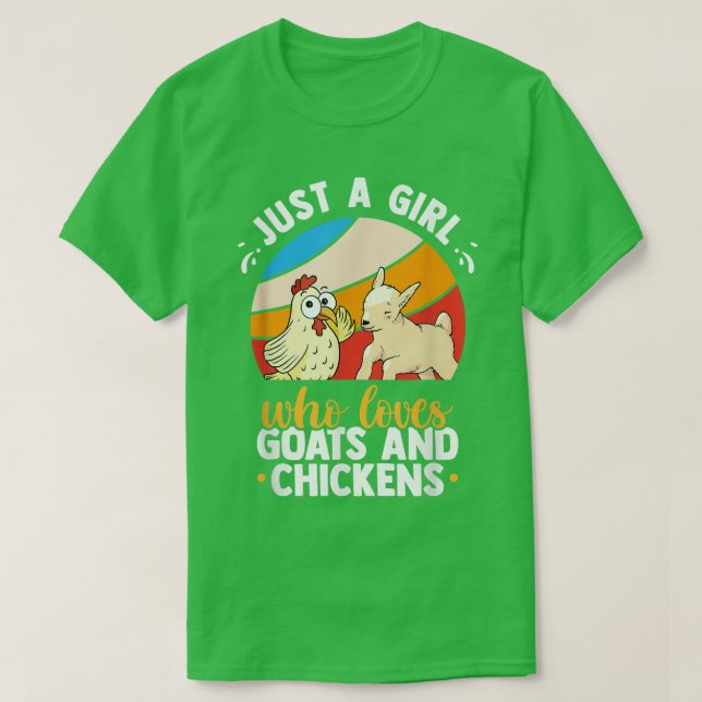 Camiseta Just A Girl Who Loves Goats And Chickens Female Fa (Frente do Design)