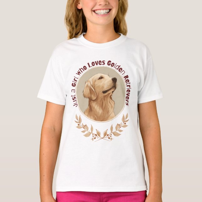 Camiseta Just a Girl Who Loves Golden Retrievers  (Frente)