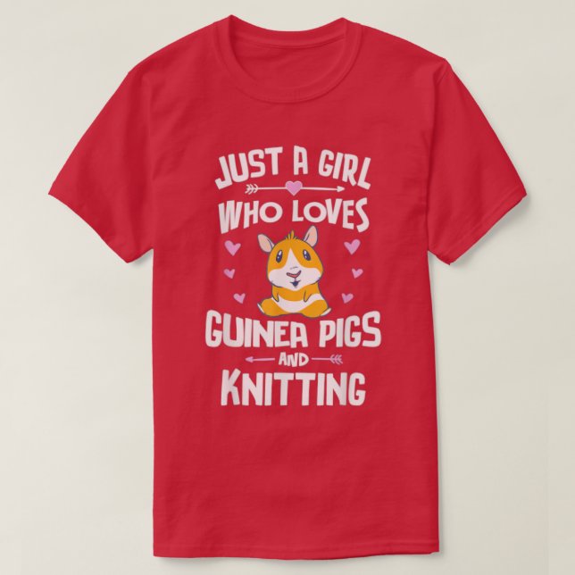 Camiseta Just A Girl Who Loves Guinea Pigs And Knitting  (Frente do Design)