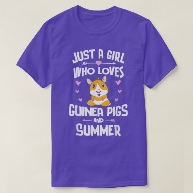 Camiseta Just A Girl Who Loves Guinea Pigs And Summer  (Frente do Design)