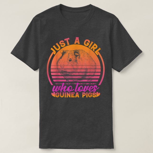Camiseta Just a Girl Who Loves Guinea Pigs cute animals Gui (Frente do Design)