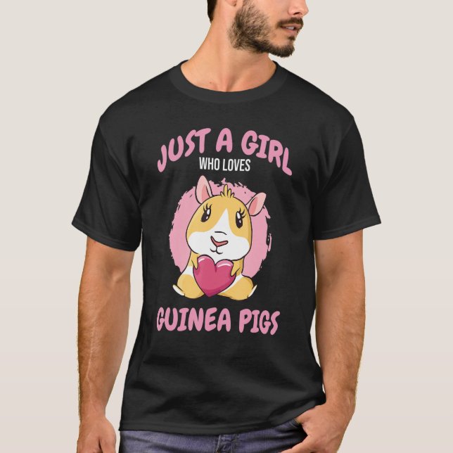 Camiseta Just A Girl Who Loves Guinea Pigs Mom Animal  Rode (Frente)
