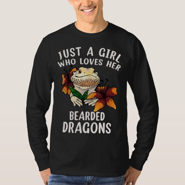 Camiseta Just a Girl Who Loves her Bearded Dragons  Dragons (Frente)