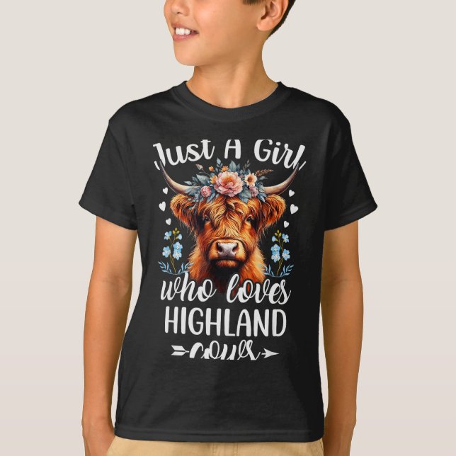 Camiseta Just A Girl Who Loves Highland Cows Scottish Highl (Frente)