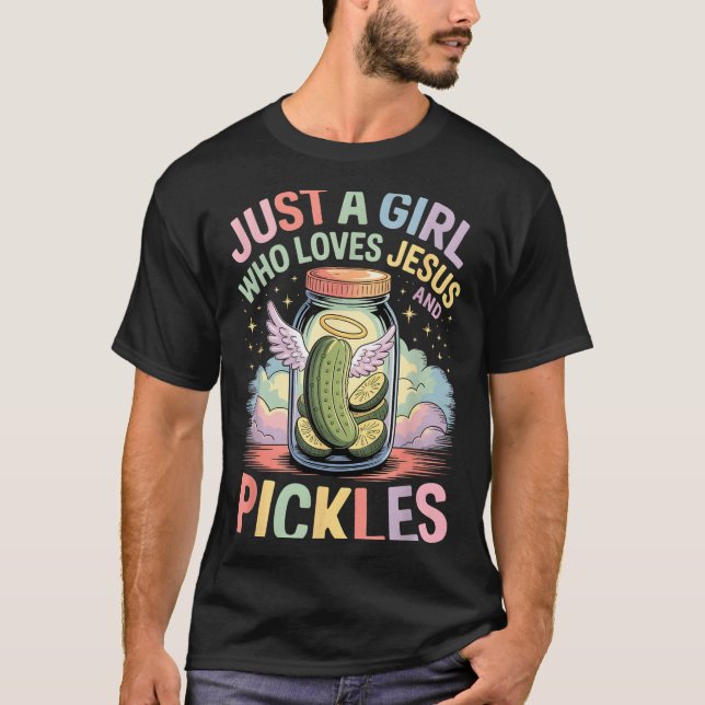 Camiseta Just A Girl Who Loves Jesus And Ckles Funny Design (Frente)