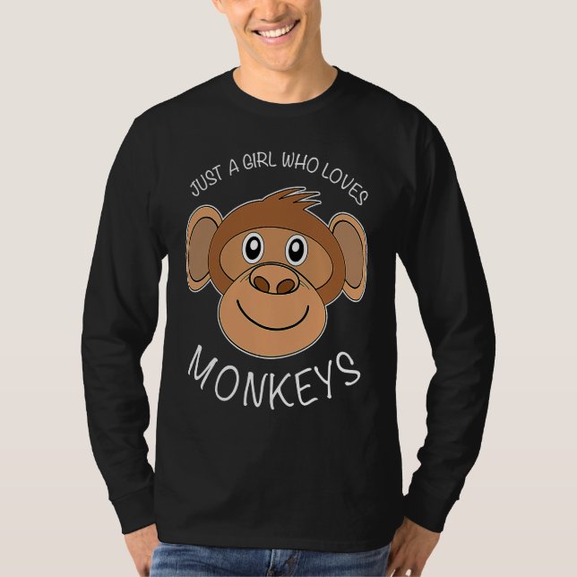 Camiseta Just A Girl Who Loves Monkeys fun and cute Chimp (Frente)
