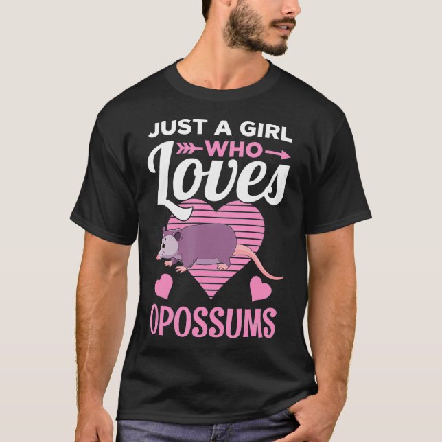 Camiseta Just a Girl Who Loves Opossums Cute Opossum Gift (Frente)