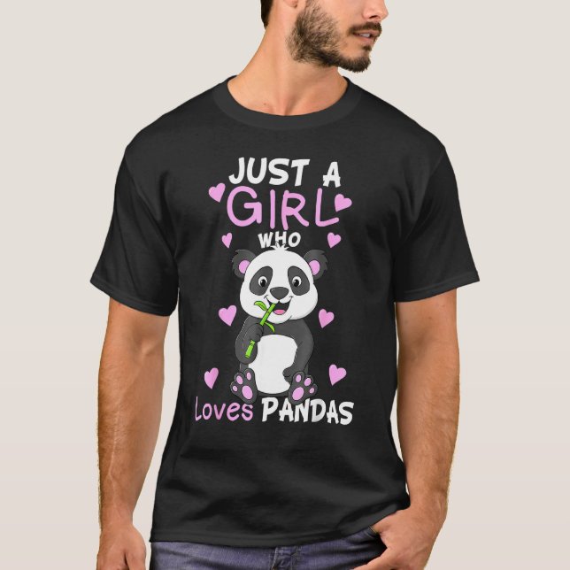 Camiseta Just A Girl Who Loves Pandas Fun Cute Baby Panda L (Frente)