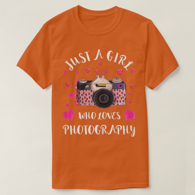 Camiseta Just A Girl Who Loves Photography Camera Photograp (Frente do Design)
