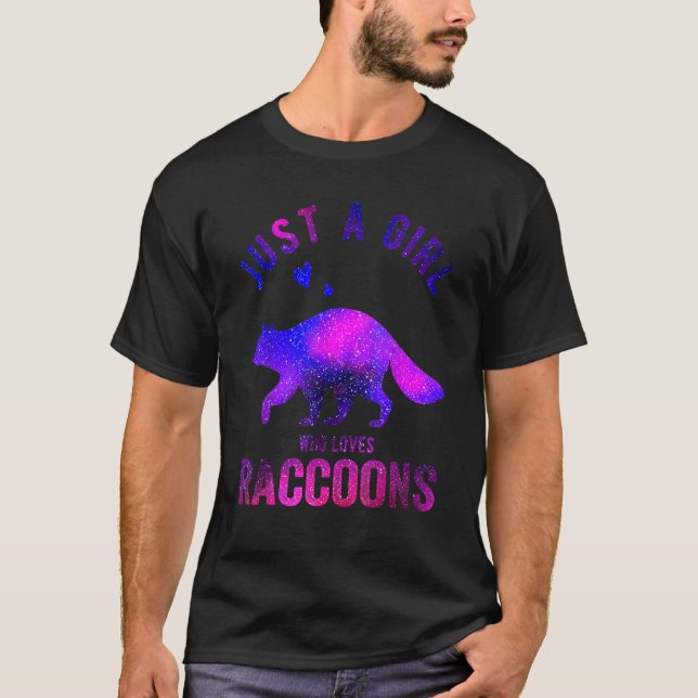 Camiseta Just A Girl Who Loves Raccoons Raccoon   Raccoon (Frente)