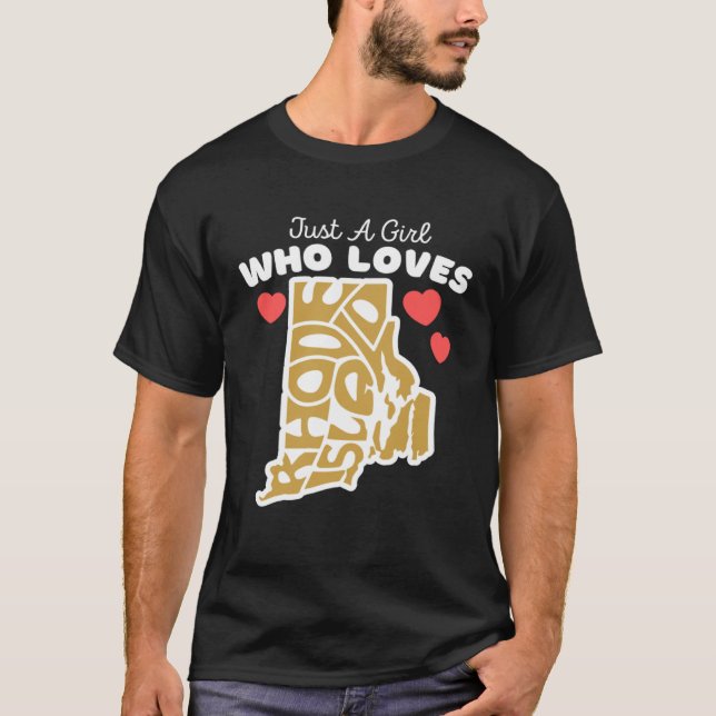 Camiseta Just A Girl Who Loves Rhode Island  Cute Rhode Isl (Frente)