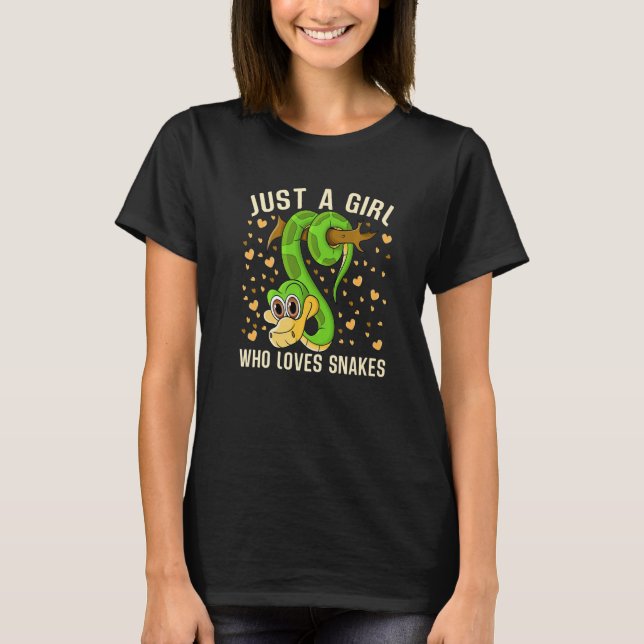 Camiseta Just a Girl Who Loves Snakes Cute Snake Themed Lov (Frente)