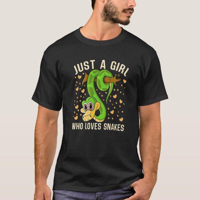 Camiseta Just a Girl Who Loves Snakes Cute Snake Themed Lov (Frente)