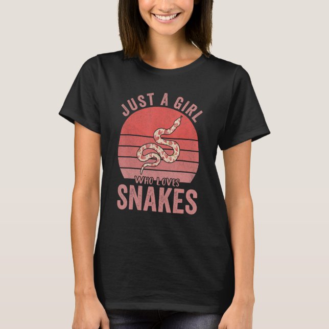 Camiseta Just A Girl Who Loves Snakes   Snake Quote (Frente)