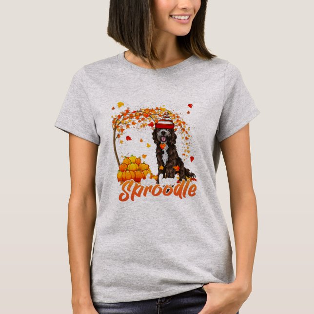 Camiseta Just A Girl Who Loves Sproodle Dog Thanksgiving  (Frente)