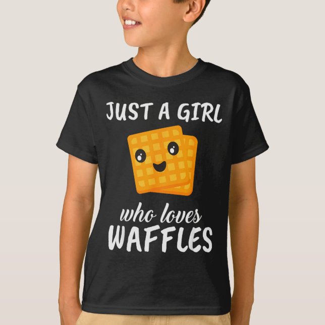 Camiseta Just A Girl Who Loves Waffles Clothes Outfit Gift  (Frente)