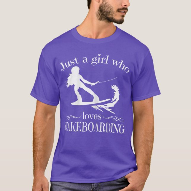 Camiseta just a girl who loves wakeboarding for women and g (Frente)