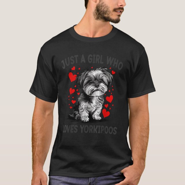 Camiseta Just a Girl Who Loves Yorkipoo Funny Yorkipoo Dog  (Frente)