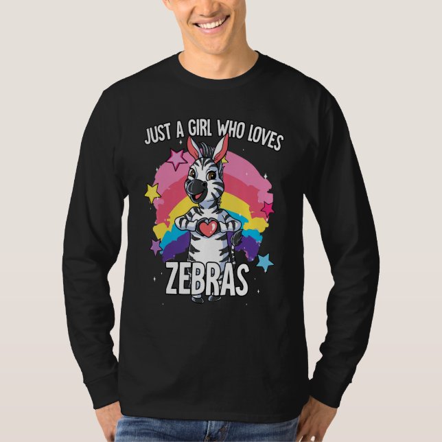 Camiseta Just A Girl Who Loves Zebras Zebra (Frente)