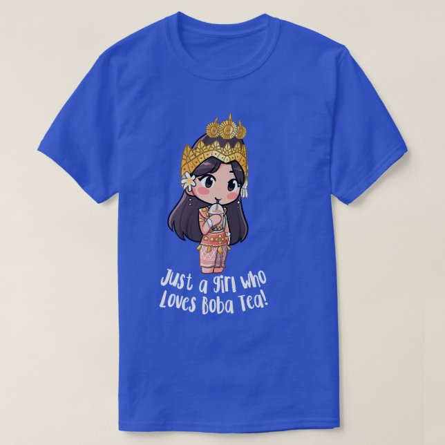 Camiseta Just a Khmer Cambodian Apsara Girl Who Loves Boba  (Frente do Design)