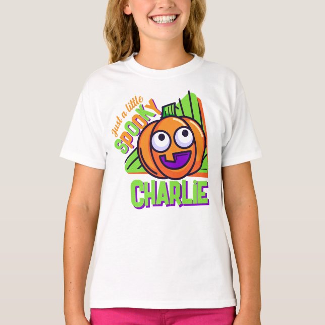 Camiseta Just a Little Spooky Pumpkin - white custom tshirt (Frente)