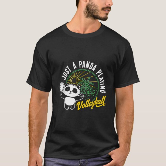 Camiseta Just A Panda Playing Volleyball Animal (Frente)