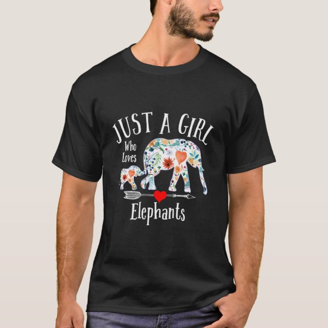 Camiseta Just A Who Loves Elephants For (Frente)