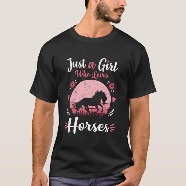 Camiseta Just A Who Loves Horses Horse K (Frente)