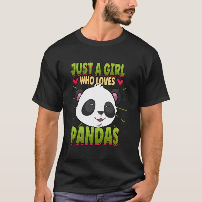 Camiseta Just A Who Loves Pandas Panda (Frente)