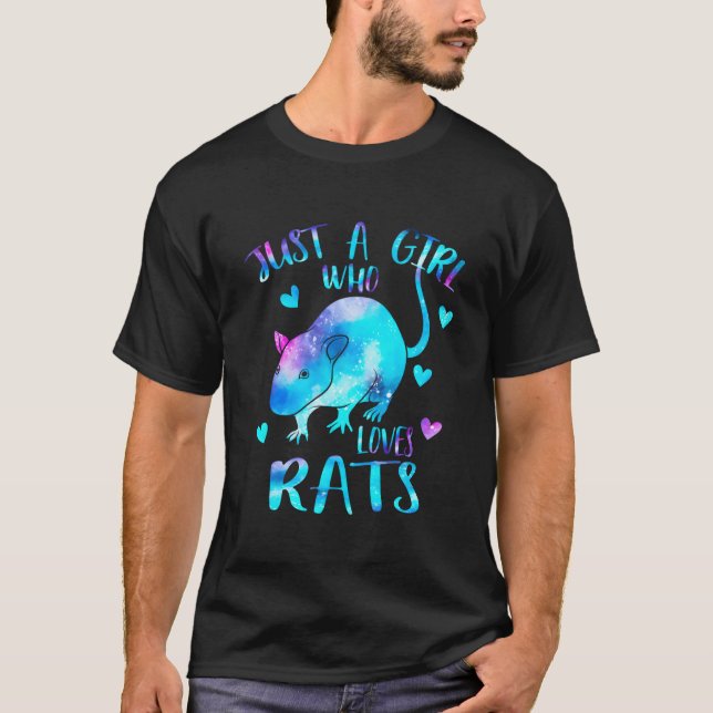 Camiseta Just A Who Loves Rats Rat Galaxy Theme (Frente)