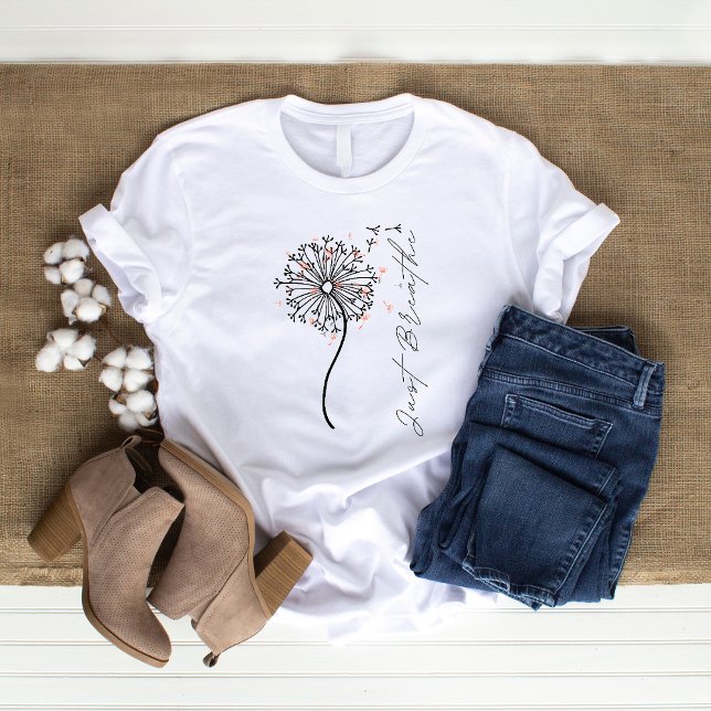 Camiseta Just Breathe Dandelion Yoga  (Criador carregado)