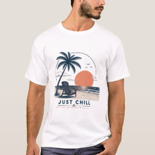 Camiseta Just Chill Retro Beach Sunset Palma Vin