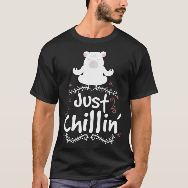 Camiseta Just Chillin Polar Bear Meditation Polar Bear (Frente)