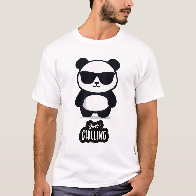 Camiseta Just Chilling Panda Relaxed & Cool Vibes (Frente)